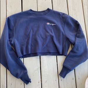 Champion Navy Crew Neck Crop Top